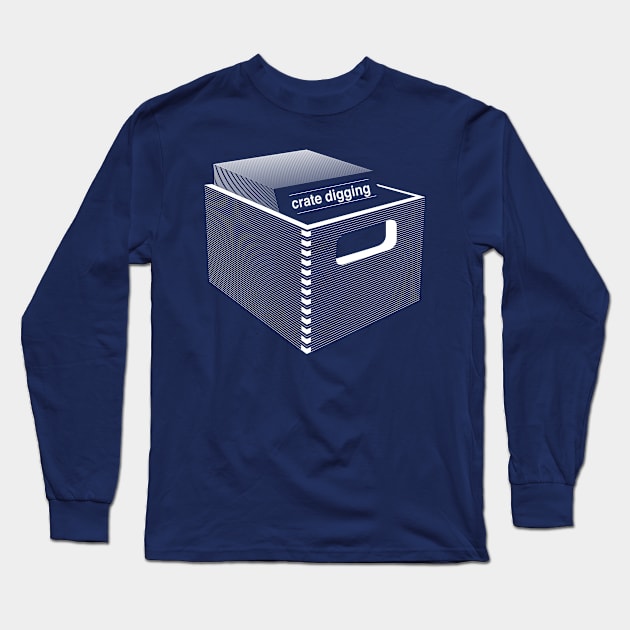 Crate Digging Long Sleeve T-Shirt by modernistdesign